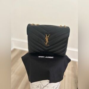 YSL Saint Laurent LouLou Small Black Leather Handbag